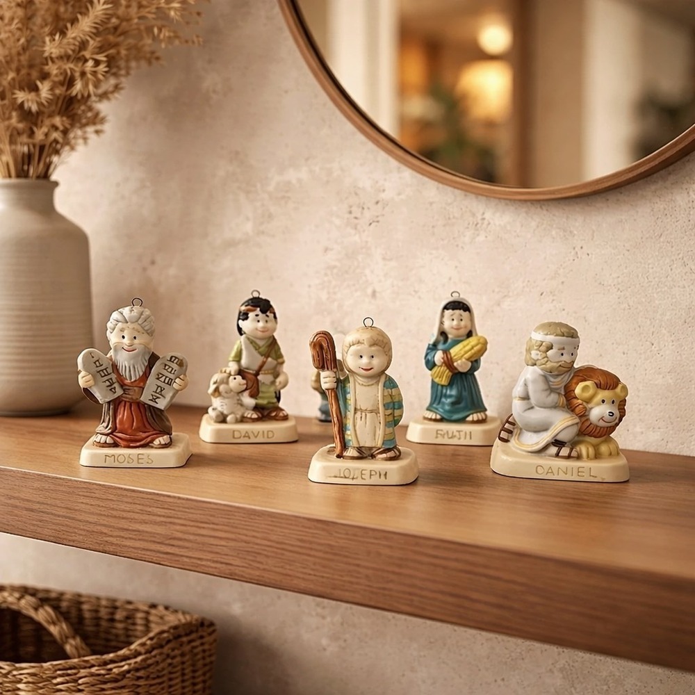 1991 VINTAGE HOUSE OF LLOYD BIBLE STORY CHARACTERS CHRISTMAS ORNAMENTS! SET OF 5